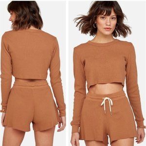 MATE the Label Light Brown Organic Thermal Shorts - Extra Large
